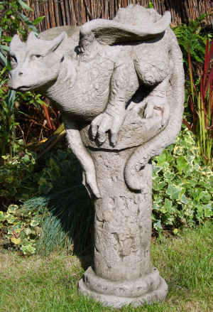 Theron dragon on stone column statue garden ornament